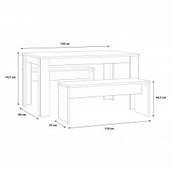 3-teilige Tischgruppe - Sonoma Eiche 9 3-teilige Tischgruppe - Sonoma Eiche -Esszimmer Verkaufsgeschäft 1023017400 05 1600Wx1600H