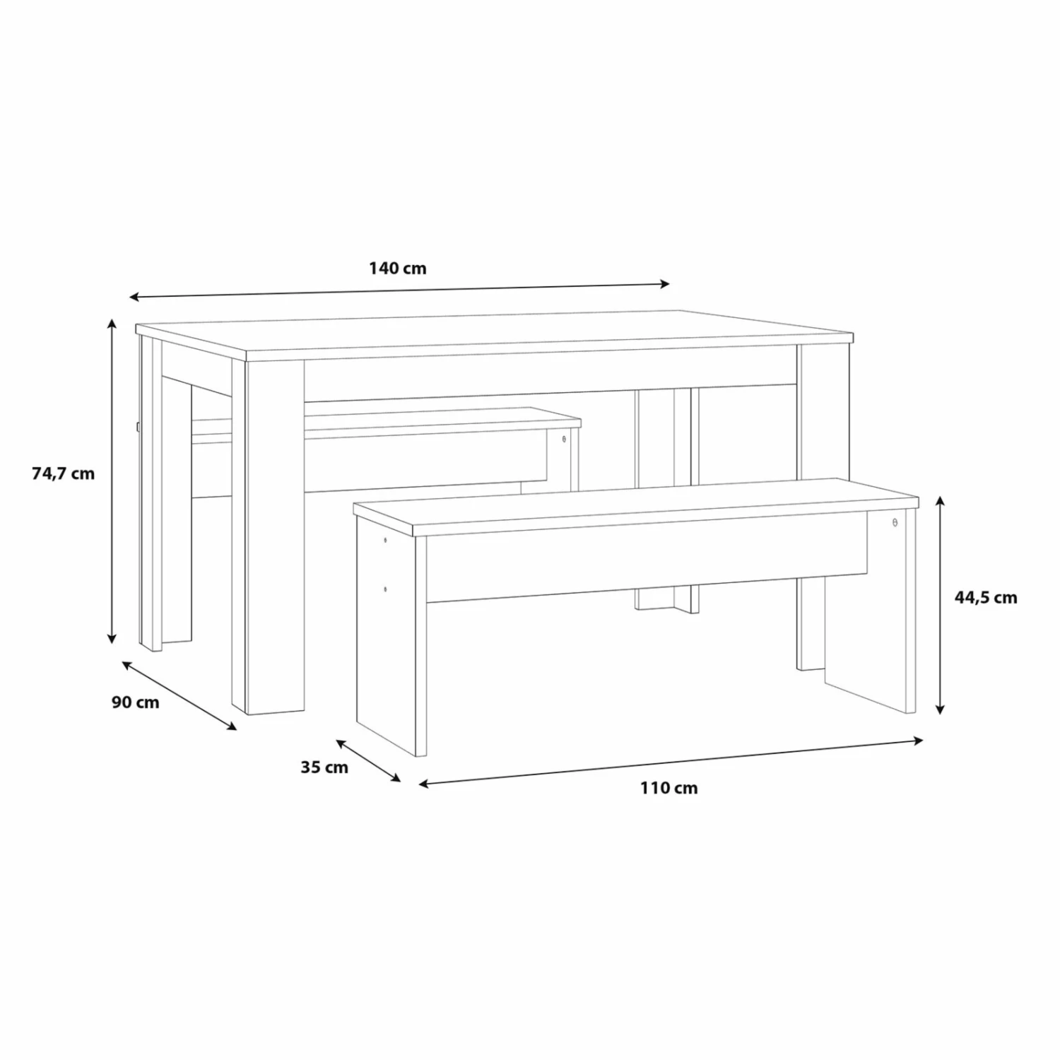 3-teilige Tischgruppe - Sonoma Eiche 5 3-teilige Tischgruppe - Sonoma Eiche – Bild 5