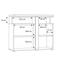 Kommode - weiß-Artisan Eiche - LED-Beleuchtung - 104 cm breit 8 Kommode - weiß-Artisan Eiche - LED-Beleuchtung - 104 cm breit -Esszimmer Verkaufsgeschäft 1023019300 04 1600Wx1600H