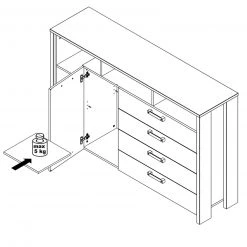 Sideboard - Old Wood Vintage - Betonoptik 7 Sideboard - Old Wood Vintage - Betonoptik -Esszimmer Verkaufsgeschäft 1023020800 03 1600Wx1600H