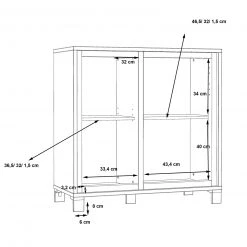Kommode - Artisan Eiche - 2 Türen - 91 cm -Esszimmer Verkaufsgeschäft 1023021300 08 1600Wx1600H