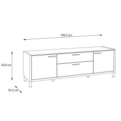 Lowboard - weiß - Cantania Eiche - 186 cm -Esszimmer Verkaufsgeschäft 1023021800 04 1600Wx1600H