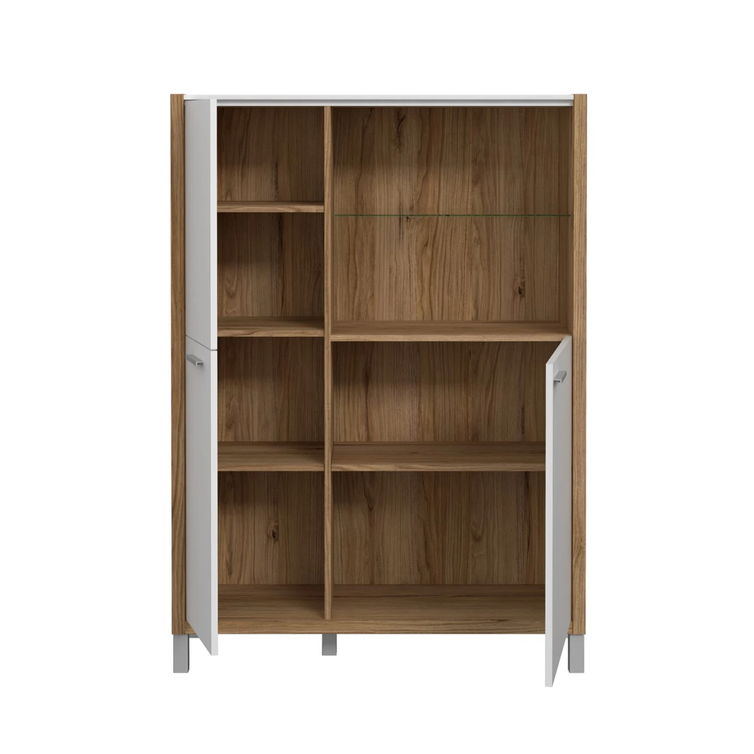 Highboard - weiß - Cantania Eiche - 101 cm breit 2 Highboard - weiß - Cantania Eiche - 101 cm breit – Bild 2