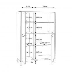 Highboard - weiß - Cantania Eiche - 101 cm breit 8 Highboard - weiß - Cantania Eiche - 101 cm breit -Esszimmer Verkaufsgeschäft 1023022000 04 1600Wx1600H