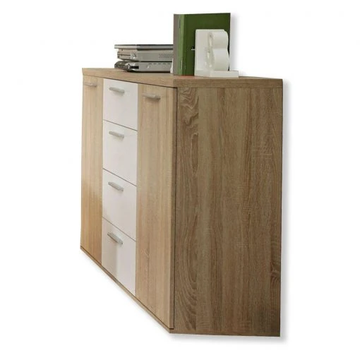 Sideboard - Sonoma Eiche - weiß - 130 cm -Esszimmer Verkaufsgeschäft 1023028500 1600Wx1600H