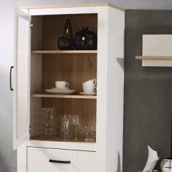 Vitrine - weiß-bianco Eiche - 77 cm breit -Esszimmer Verkaufsgeschäft 1023030300 04 1600Wx1600H