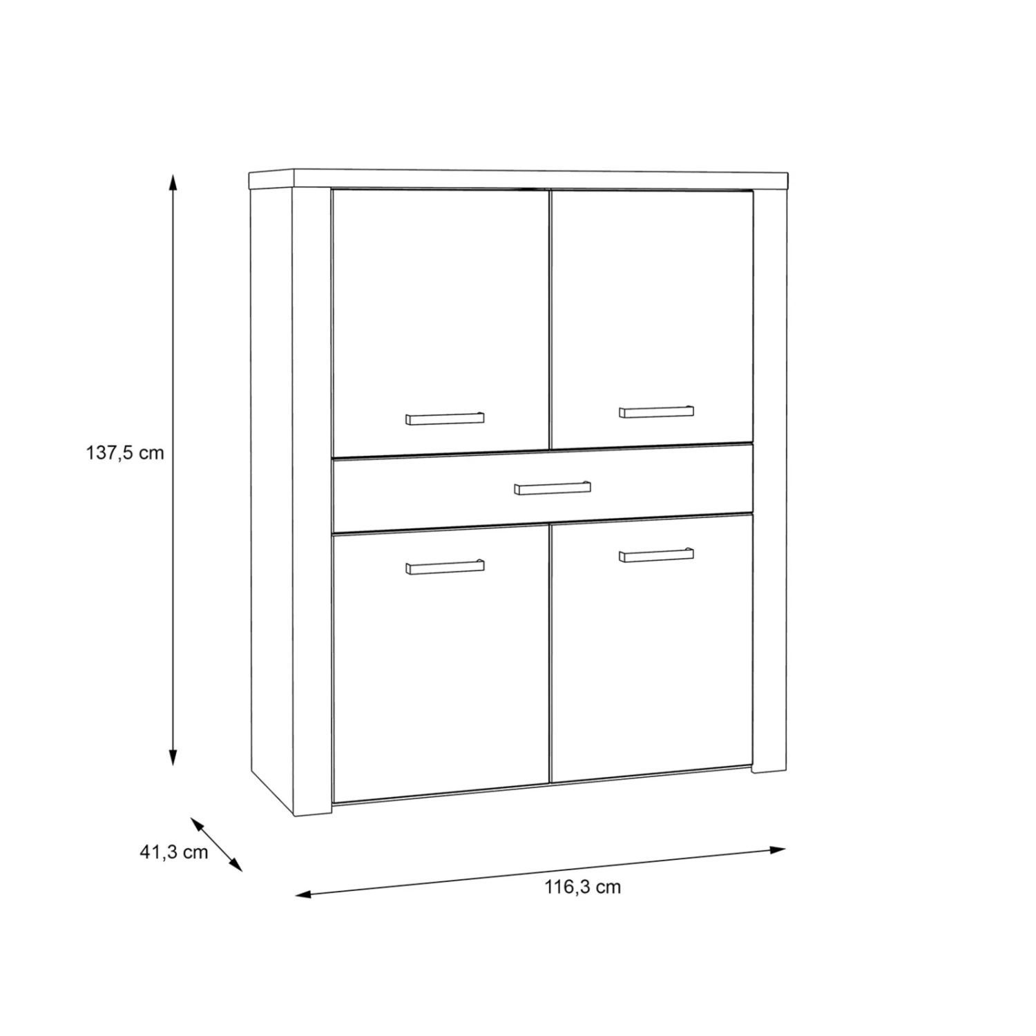 Highboard - Sonoma Eiche - 116 cm breit 4 Highboard - Sonoma Eiche - 116 cm breit – Bild 4