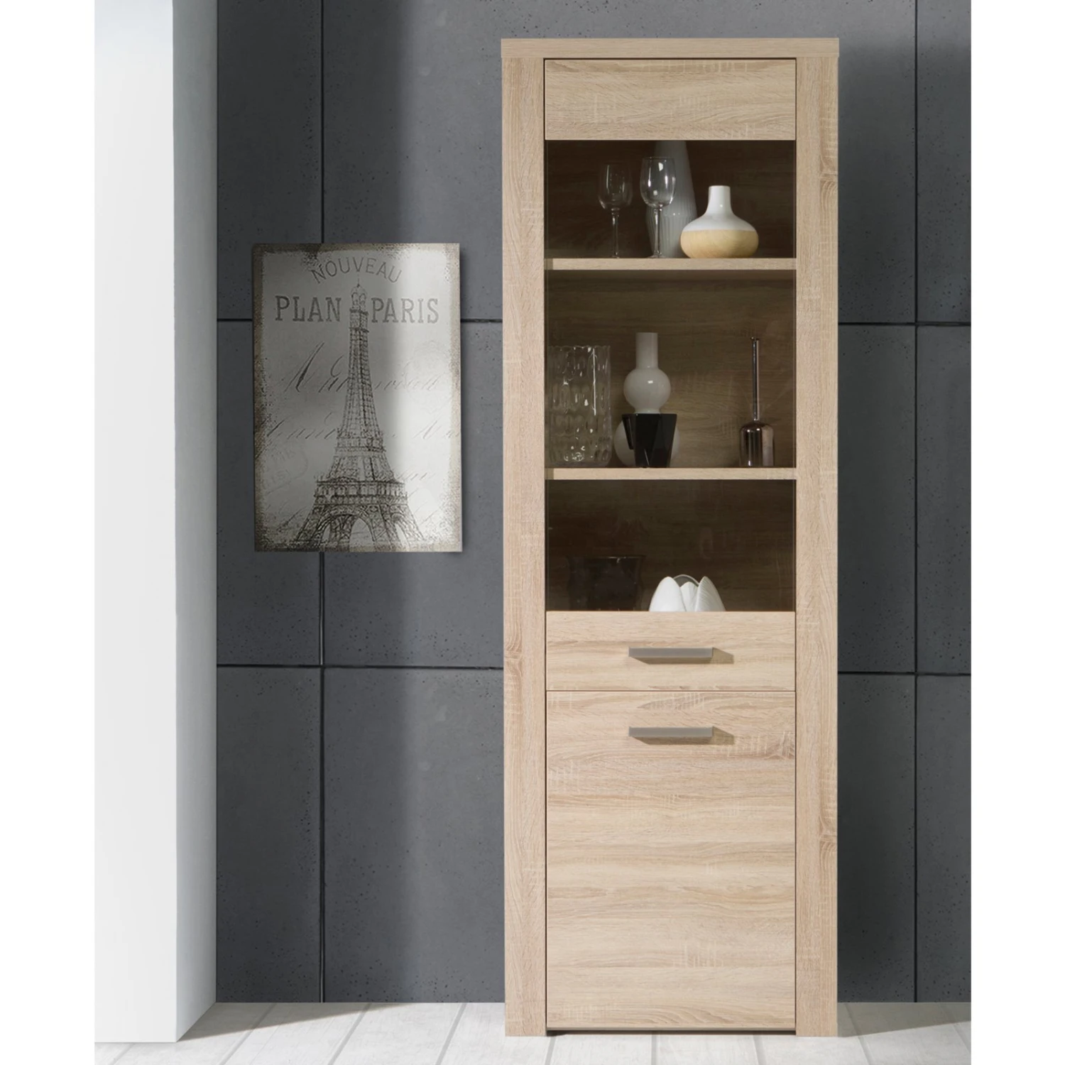 Vitrine - Sonoma Eiche - 198 cm hoch 2 Vitrine - Sonoma Eiche - 198 cm hoch – Bild 2