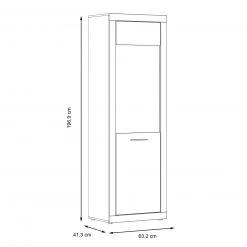 Standvitrine - Betonoptik - weiß - 197 cm hoch -Esszimmer Verkaufsgeschäft 1023037600 07 1600Wx1600H