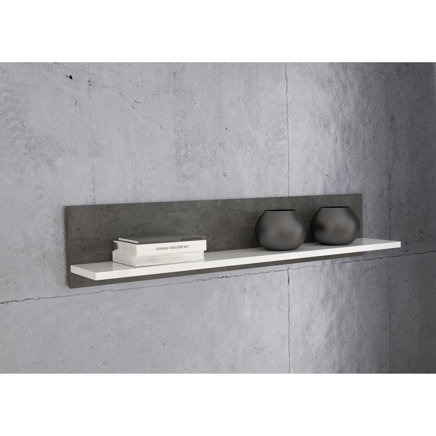 Wandboard - Betonoptik - weiß - 125 cm breit 3 Wandboard - Betonoptik - weiß - 125 cm breit – Bild 3