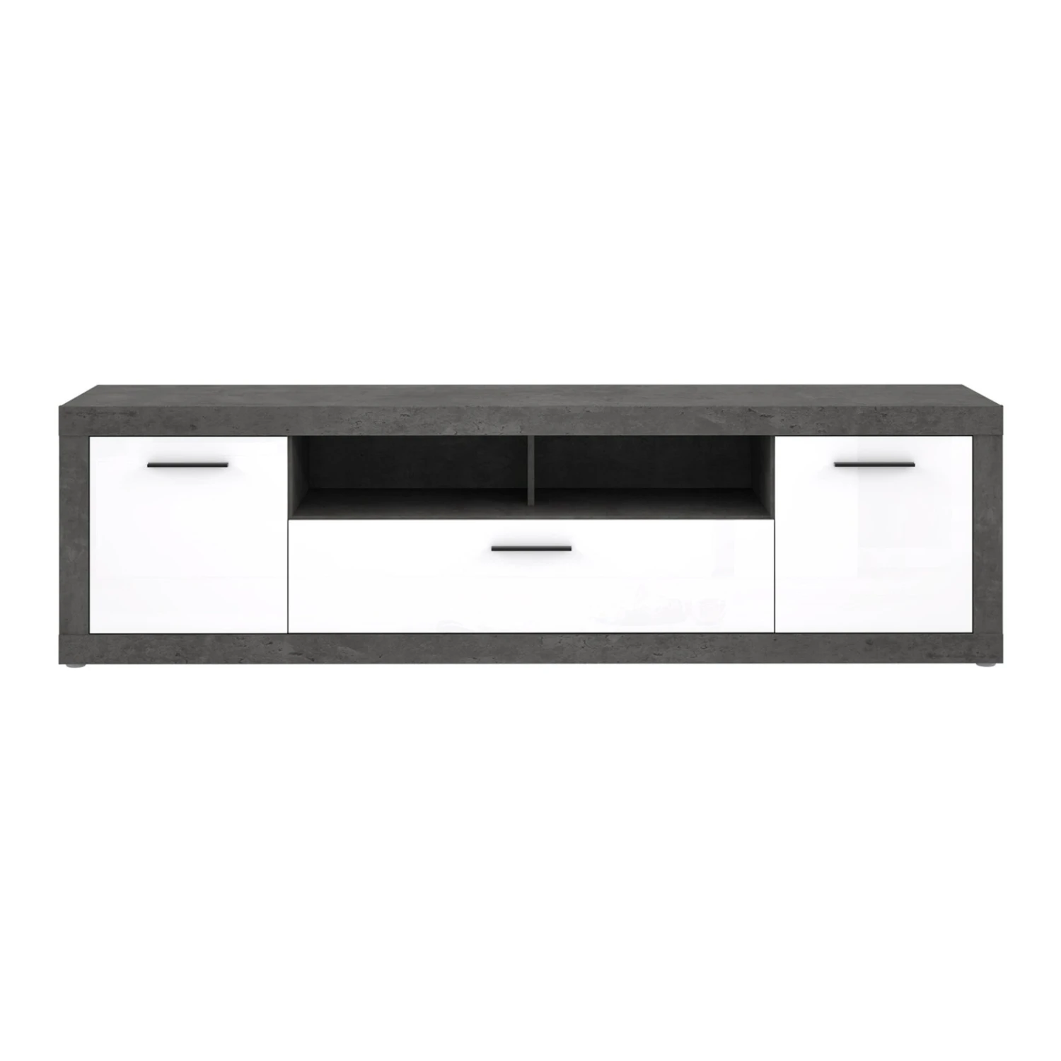 Lowboard - Betonoptik - weiß - 213 cm breit 2 Lowboard - Betonoptik - weiß - 213 cm breit – Bild 2