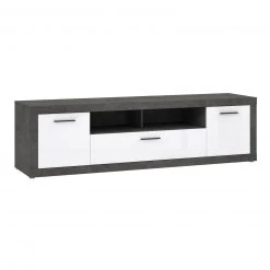 Lowboard - Betonoptik - weiß - 213 cm breit