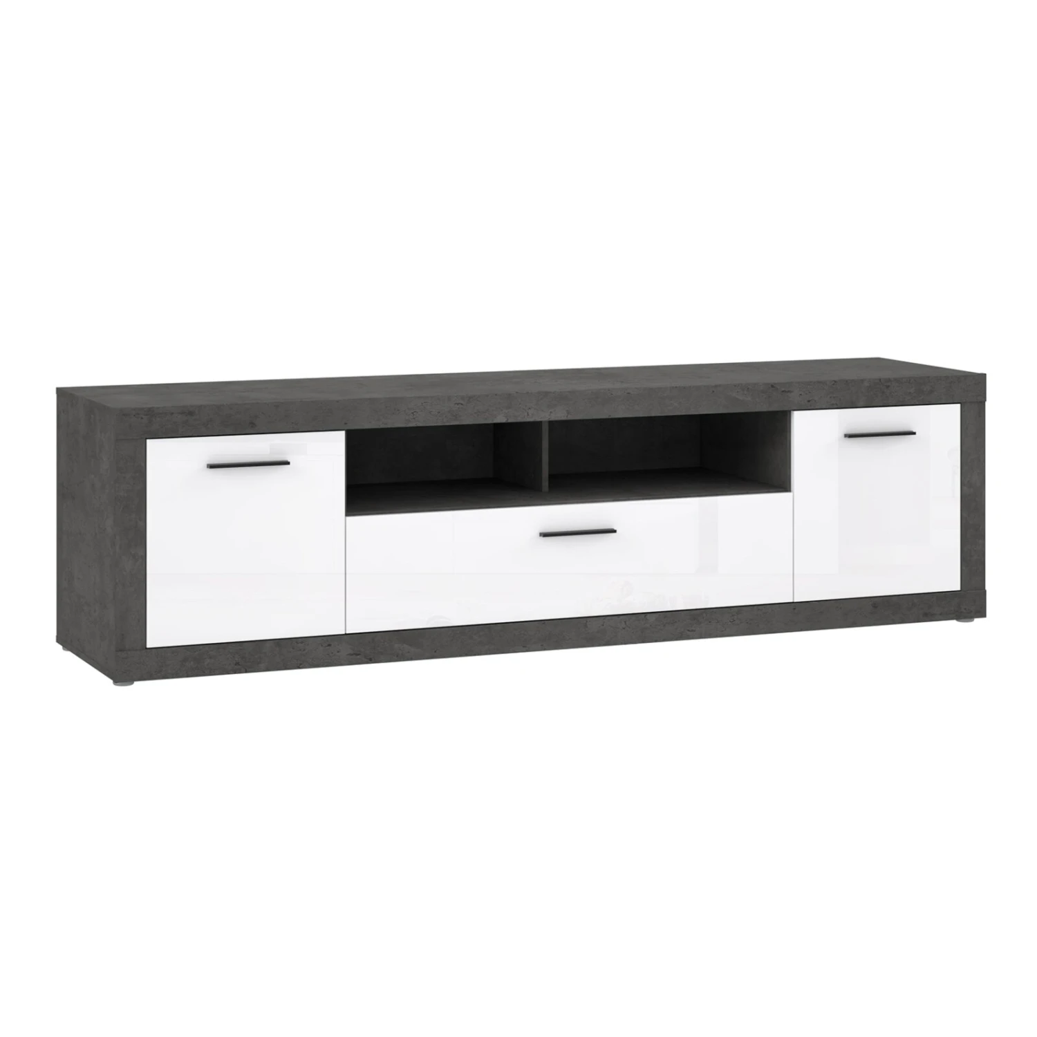 Lowboard - Betonoptik - weiß - 213 cm breit 1 Lowboard - Betonoptik - weiß - 213 cm breit