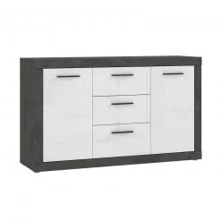 Sideboard - Betonoptik - weiß - 143 cm breit