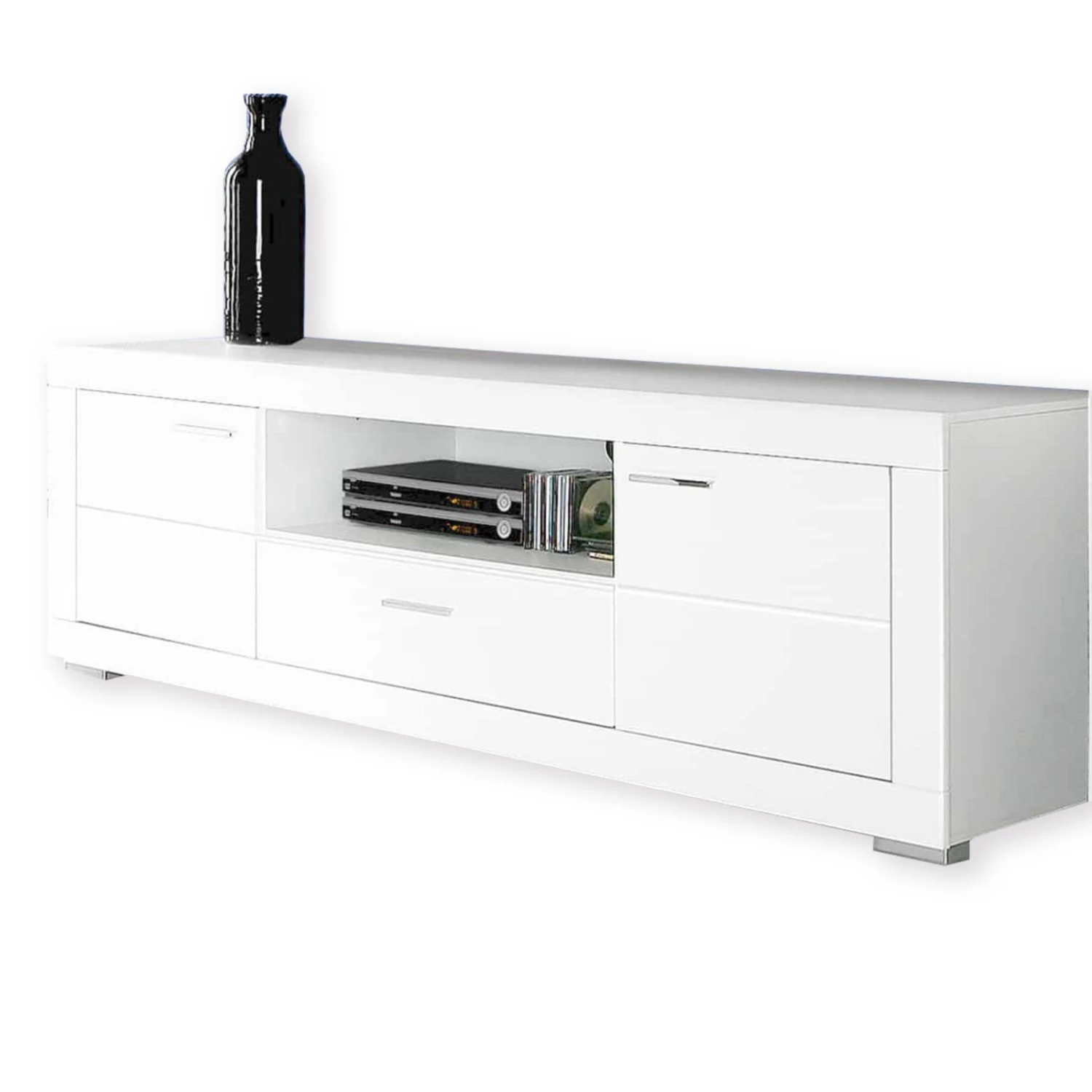 TV-Lowboard - weiß - matt - 196 cm breit 1 TV-Lowboard - weiß - matt - 196 cm breit