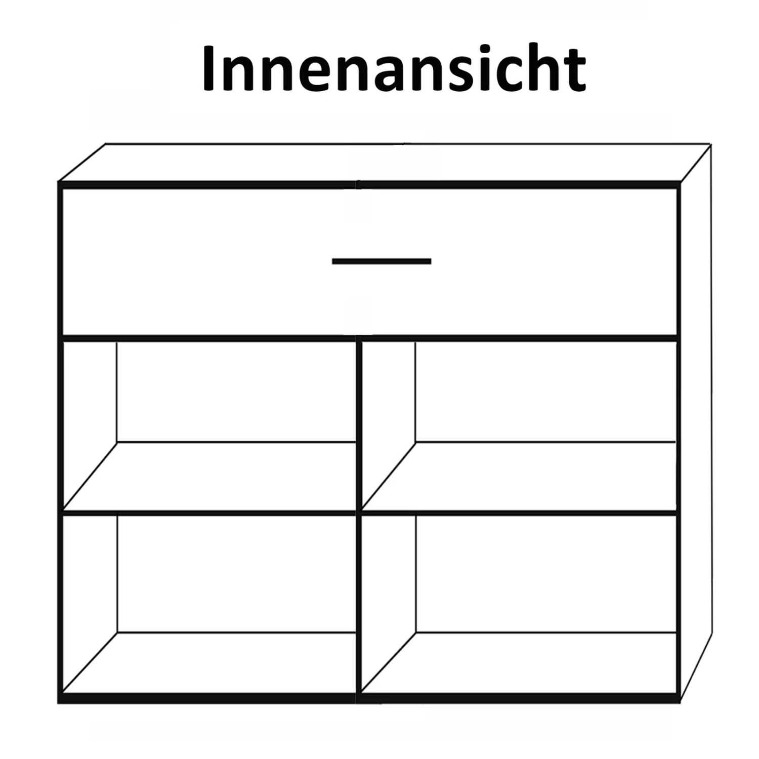 Sideboard - Pinie weiß - 123 cm breit 2 Sideboard - Pinie weiß - 123 cm breit – Bild 2
