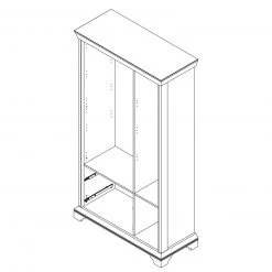 Vitrine - Pinie weiß - 113 cm breit -Esszimmer Verkaufsgeschäft 1023066000 03 1600Wx1600H