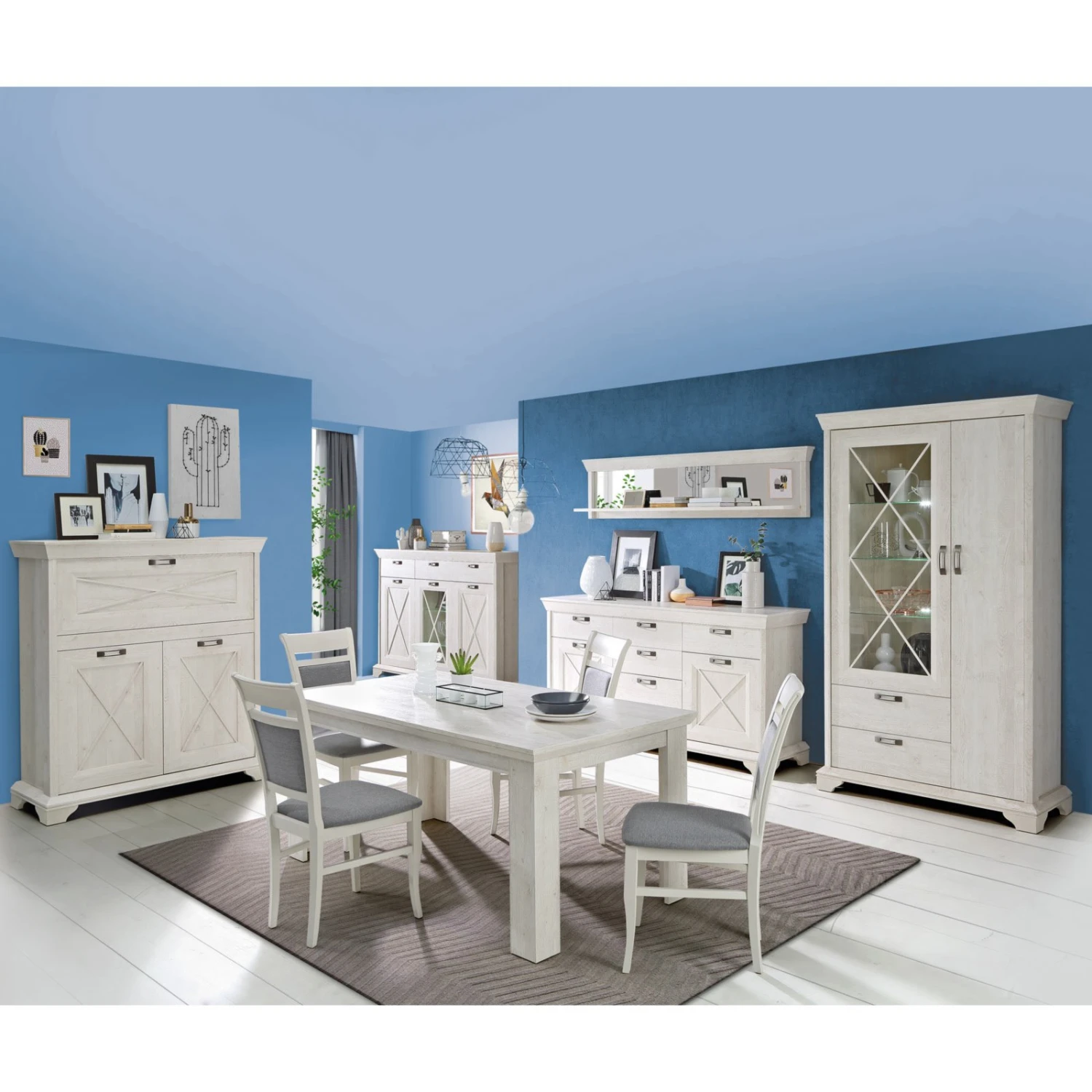 Wandregal - Pinie weiß - 178 cm breit 2 Wandregal - Pinie weiß - 178 cm breit – Bild 2