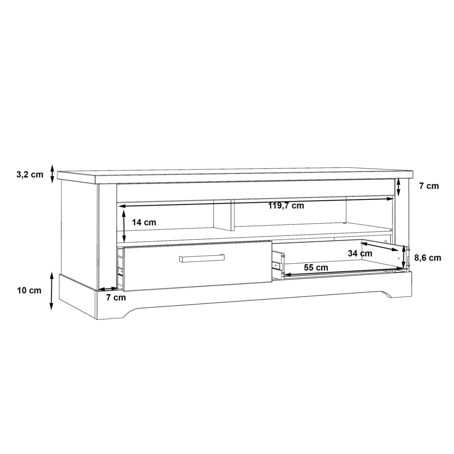 Lowboard - Artisan Eiche - 138 cm 5 Lowboard - Artisan Eiche - 138 cm – Bild 5