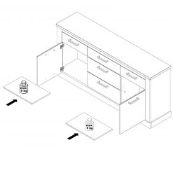 Sideboard - Pinie weiß - Touchwood - 186 cm -Esszimmer Verkaufsgeschäft 1023069100 04 1600Wx1600H
