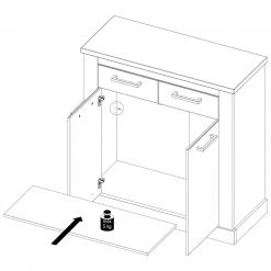 Kommode - Pinie weiß-Touchwood - 101 cm -Esszimmer Verkaufsgeschäft 1023070300 03 1600Wx1600H