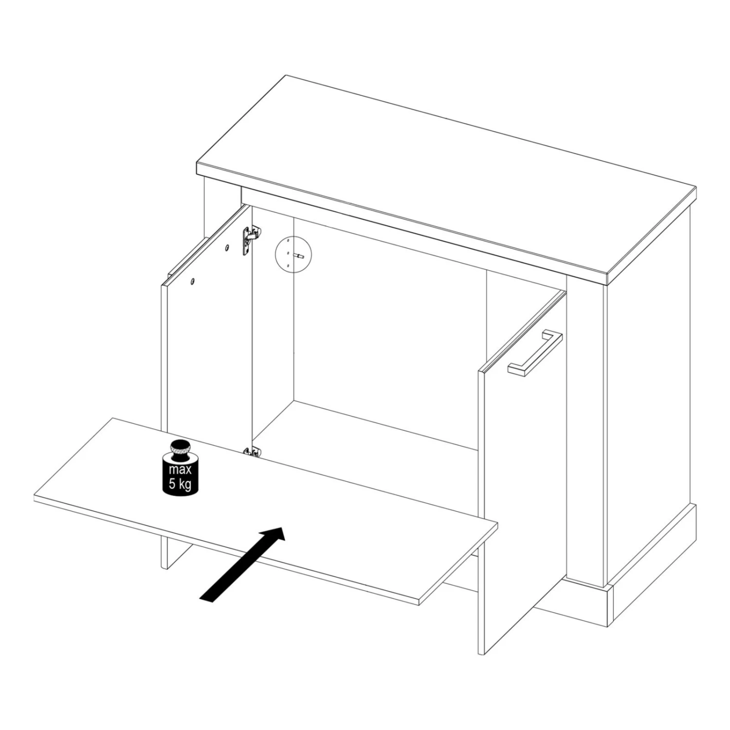 Kommode - Pinie weiß-Touchwood - 101 cm 3 Kommode - Pinie weiß-Touchwood - 101 cm – Bild 3
