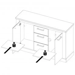 Sideboard - Pinie weiß - Touchwood - 141 cm -Esszimmer Verkaufsgeschäft 1023070500 03 1600Wx1600H