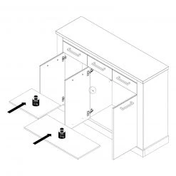 Sideboard - Pinie weiß-Touchwood - 140 cm 7 Sideboard - Pinie weiß-Touchwood - 140 cm -Esszimmer Verkaufsgeschäft 1023070600 03 1600Wx1600H