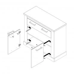 Kommode - Pinie weiß - Touchwood - 102 cm 7 Kommode - Pinie weiß - Touchwood - 102 cm -Esszimmer Verkaufsgeschäft 1023071400 03 1600Wx1600H