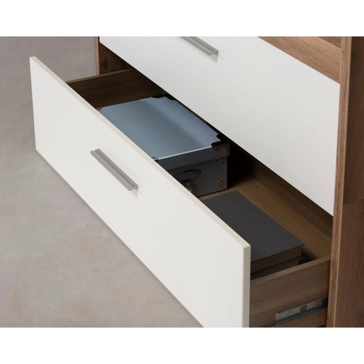 Kommode - Stabeiche - weiß - 100 cm breit 3 Kommode - Stabeiche - weiß - 100 cm breit – Bild 3