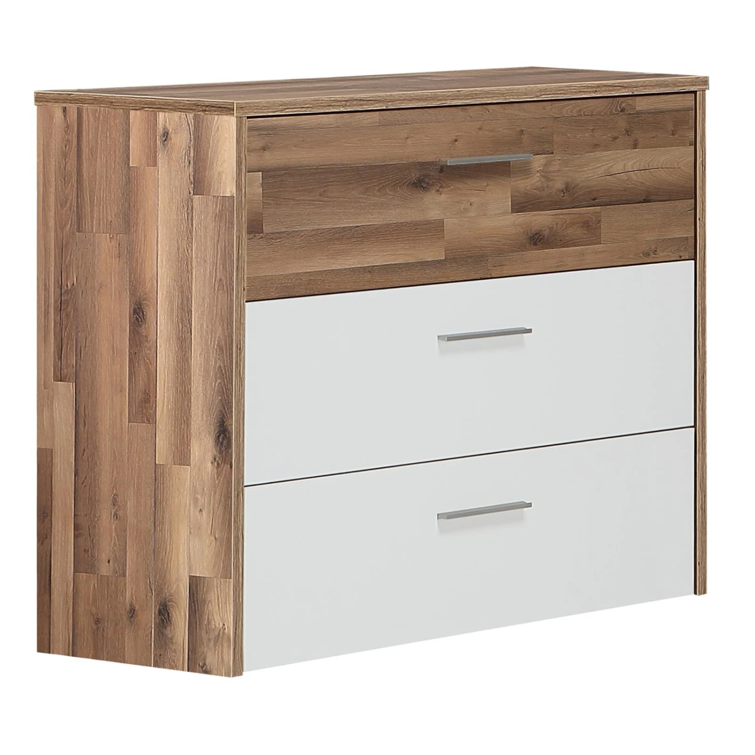 Kommode - Stabeiche - weiß - 100 cm breit 1 Kommode - Stabeiche - weiß - 100 cm breit