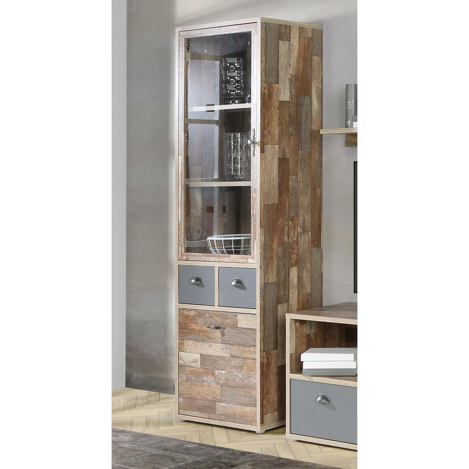 Vitrine - Maringo Pinie - grau matt - 60 cm 4 Vitrine - Maringo Pinie - grau matt - 60 cm – Bild 4