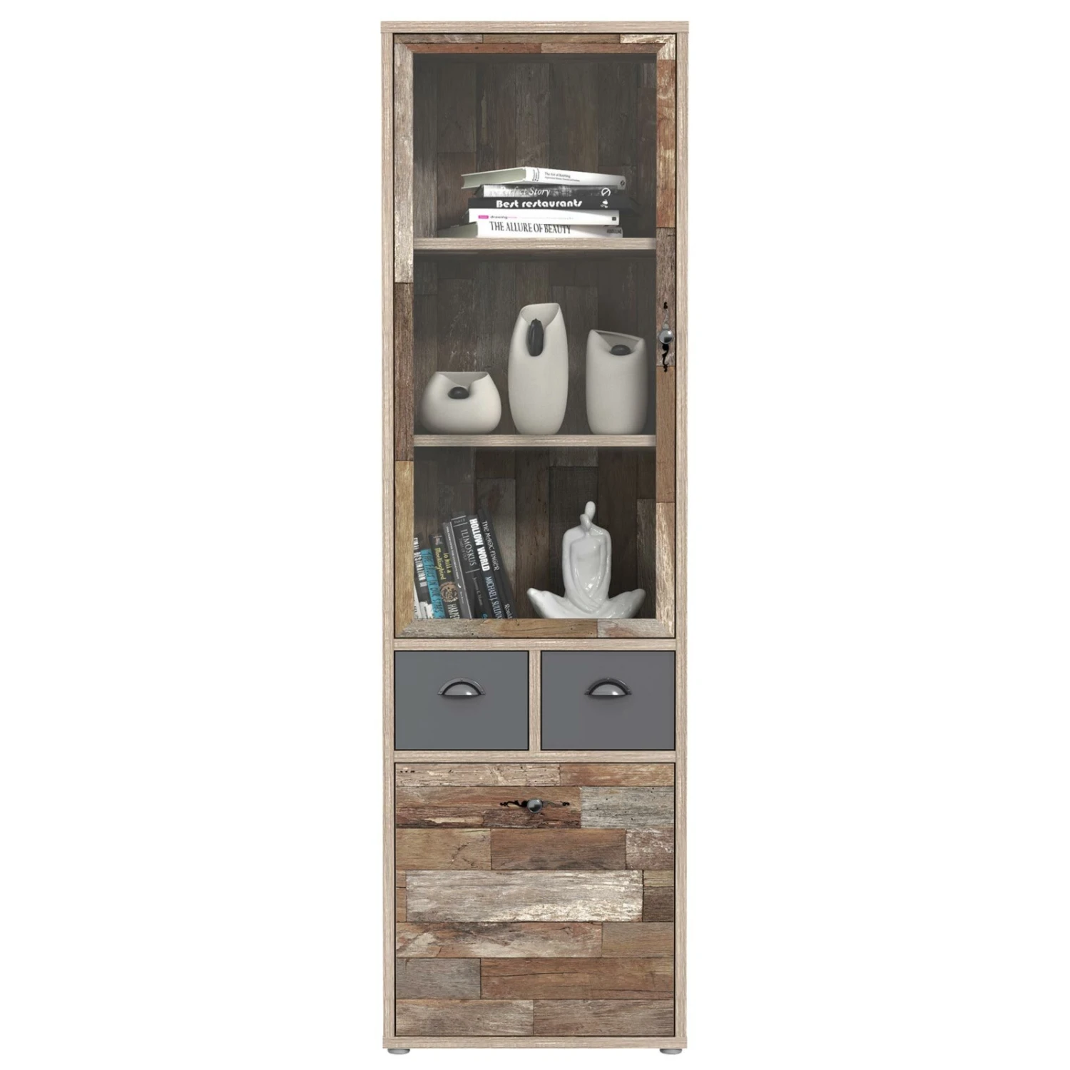 Vitrine - Maringo Pinie - grau matt - 60 cm 1 Vitrine - Maringo Pinie - grau matt - 60 cm