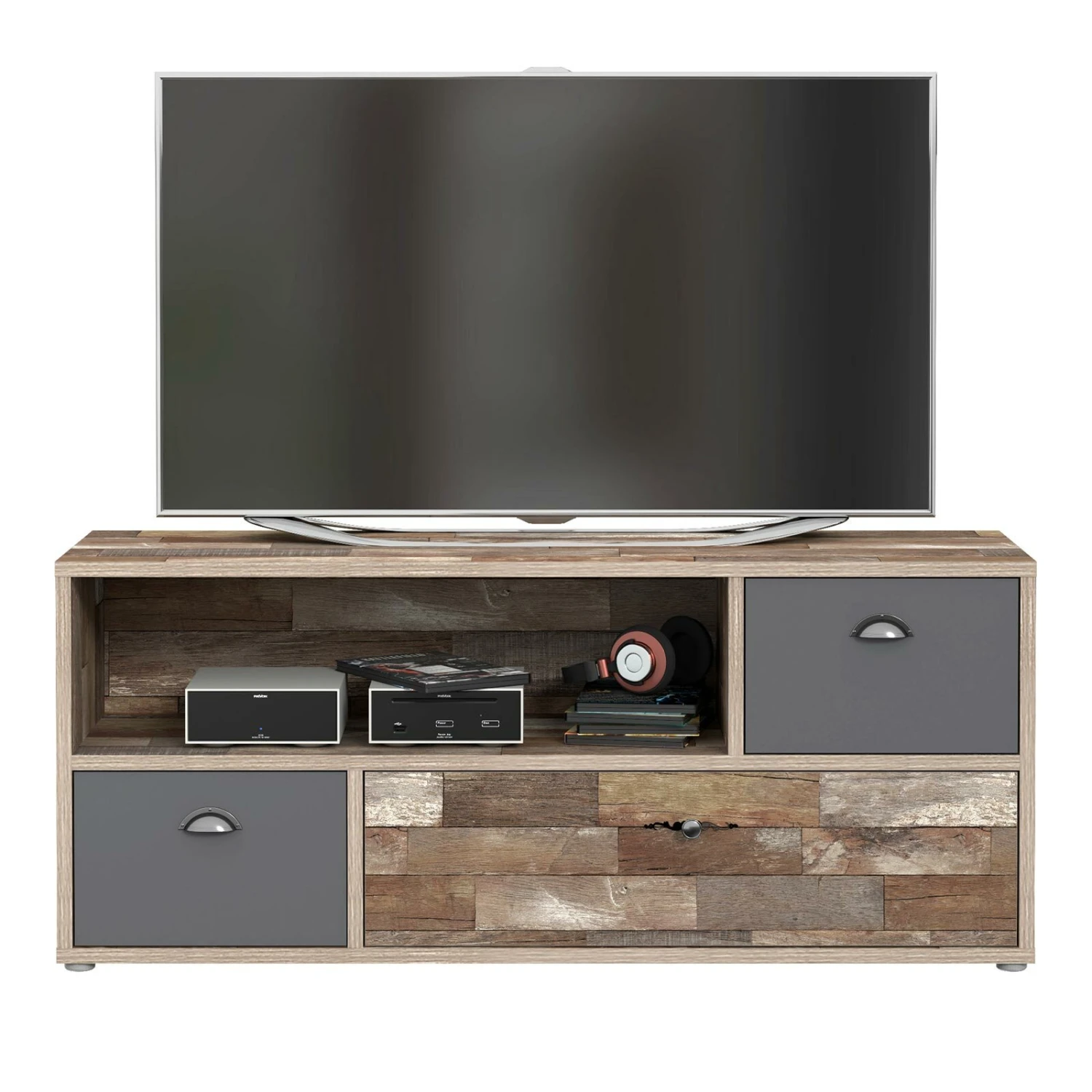 TV-Lowboard - Maringo Pinie - grau matt - 142 cm 1 TV-Lowboard - Maringo Pinie - grau matt - 142 cm