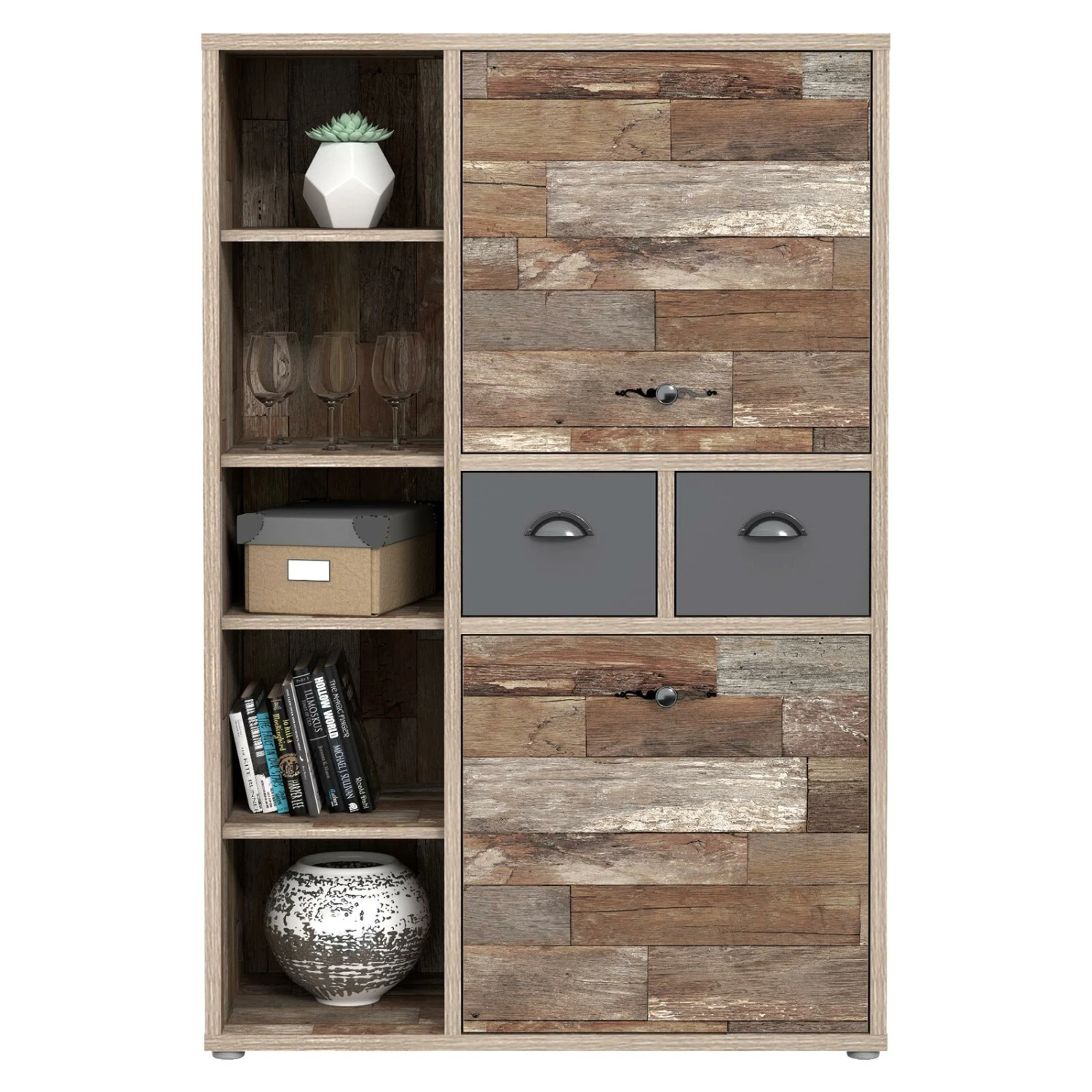 Highboard - Maringo Pinie - grau matt - 92 cm 1 Highboard - Maringo Pinie - grau matt - 92 cm