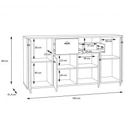 Sideboard - Maringo Pinie - grau matt - 169 cm -Esszimmer Verkaufsgeschäft 1023074300 03 1600Wx1600H