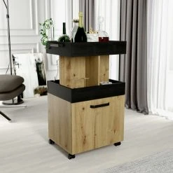 Hausbar - Artisan Eiche - Schwarzeiche - auf Rollen -Esszimmer Verkaufsgeschäft 1023075000 04 1600Wx1600H