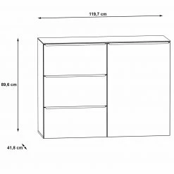 Sideboard - weiß - Glasfronten - 120 cm -Esszimmer Verkaufsgeschäft 1023075300 07 1600Wx1600H