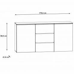 Sideboard - weiß - Glasfronten - 180 cm -Esszimmer Verkaufsgeschäft 1023075400 07 1600Wx1600H