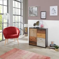 Kommode - Eiche-Pinie-schwarz - 77 cm breit -Esszimmer Verkaufsgeschäft 1023078900 06 1600Wx1600H