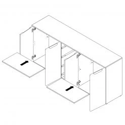 Sideboard - weiß Hochglanz - Sandeiche - 179 cm breit 4 Sideboard - weiß Hochglanz - Sandeiche - 179 cm breit -Esszimmer Verkaufsgeschäft 1023080900 02 1600Wx1600H