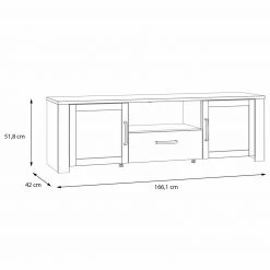 Lowboard - Eiche grau - Riviera Eiche - 166 cm breit -Esszimmer Verkaufsgeschäft 1023083500 11 1600Wx1600H