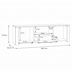 Lowboard - Eiche grau - Riviera Eiche - 166 cm breit -Esszimmer Verkaufsgeschäft 1023083500 12 1600Wx1600H