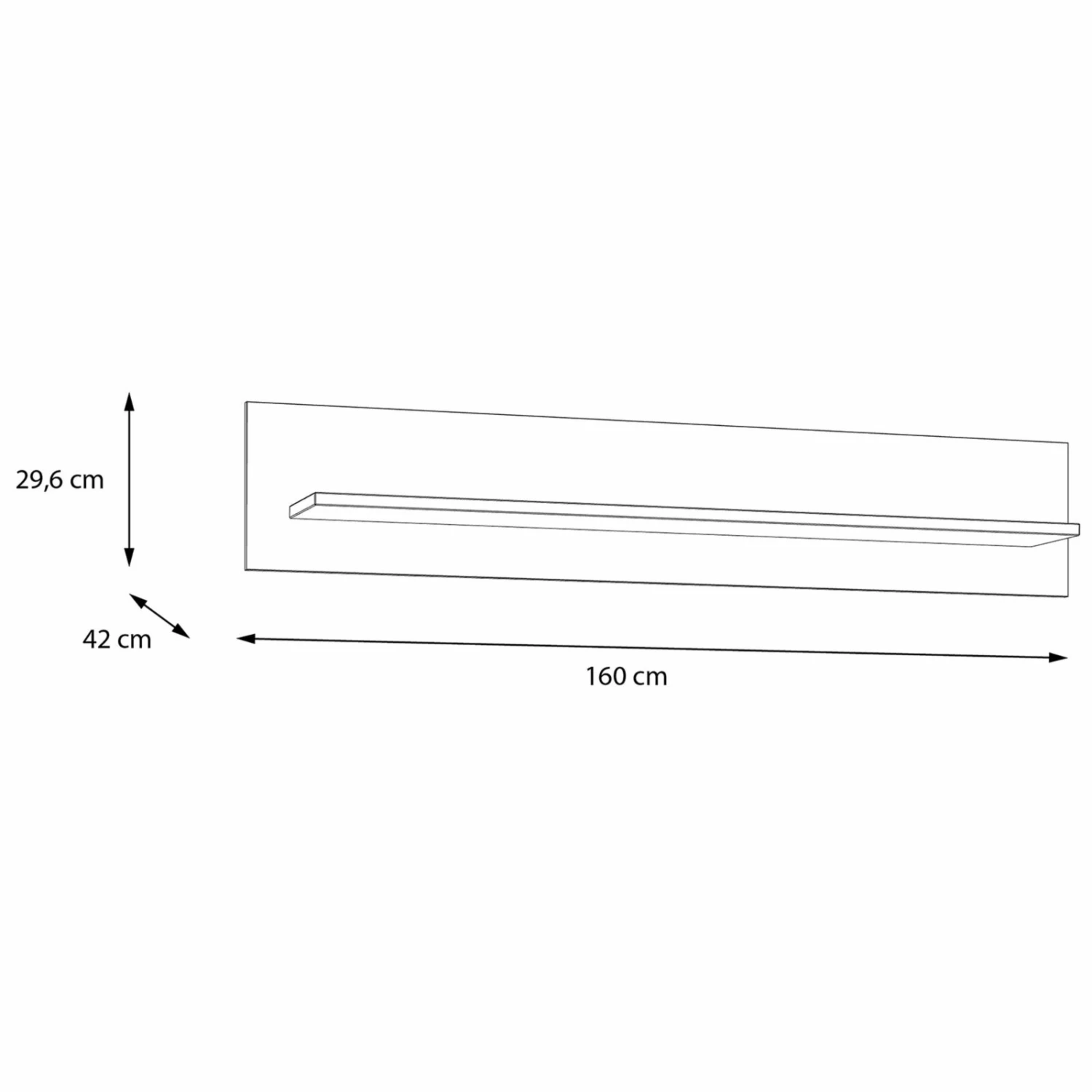 Wandboard - Eiche grau - Riviera Eiche - 160 cm 5 Wandboard - Eiche grau - Riviera Eiche - 160 cm – Bild 5