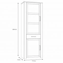Standvitrine - Eiche grau - Riviera Eiche - 72 cm breit -Esszimmer Verkaufsgeschäft 1023083800 08 1600Wx1600H