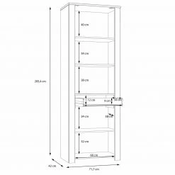 Standvitrine - Eiche grau - Riviera Eiche - 72 cm breit -Esszimmer Verkaufsgeschäft 1023083800 10 1600Wx1600H