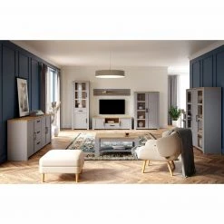 Highboardvitrine - Eiche grau - Riviera Eiche - 151 cm breit -Esszimmer Verkaufsgeschäft 1023084000 05 1600Wx1600H