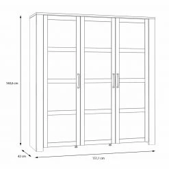 Highboardvitrine - Eiche grau - Riviera Eiche - 151 cm breit -Esszimmer Verkaufsgeschäft 1023084000 07 1600Wx1600H