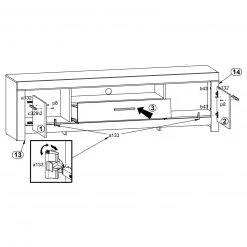 Lowboard - Schlammeiche-Schwarzeiche - 210 cm breit -Esszimmer Verkaufsgeschäft 1170002400 03 1600Wx1600H