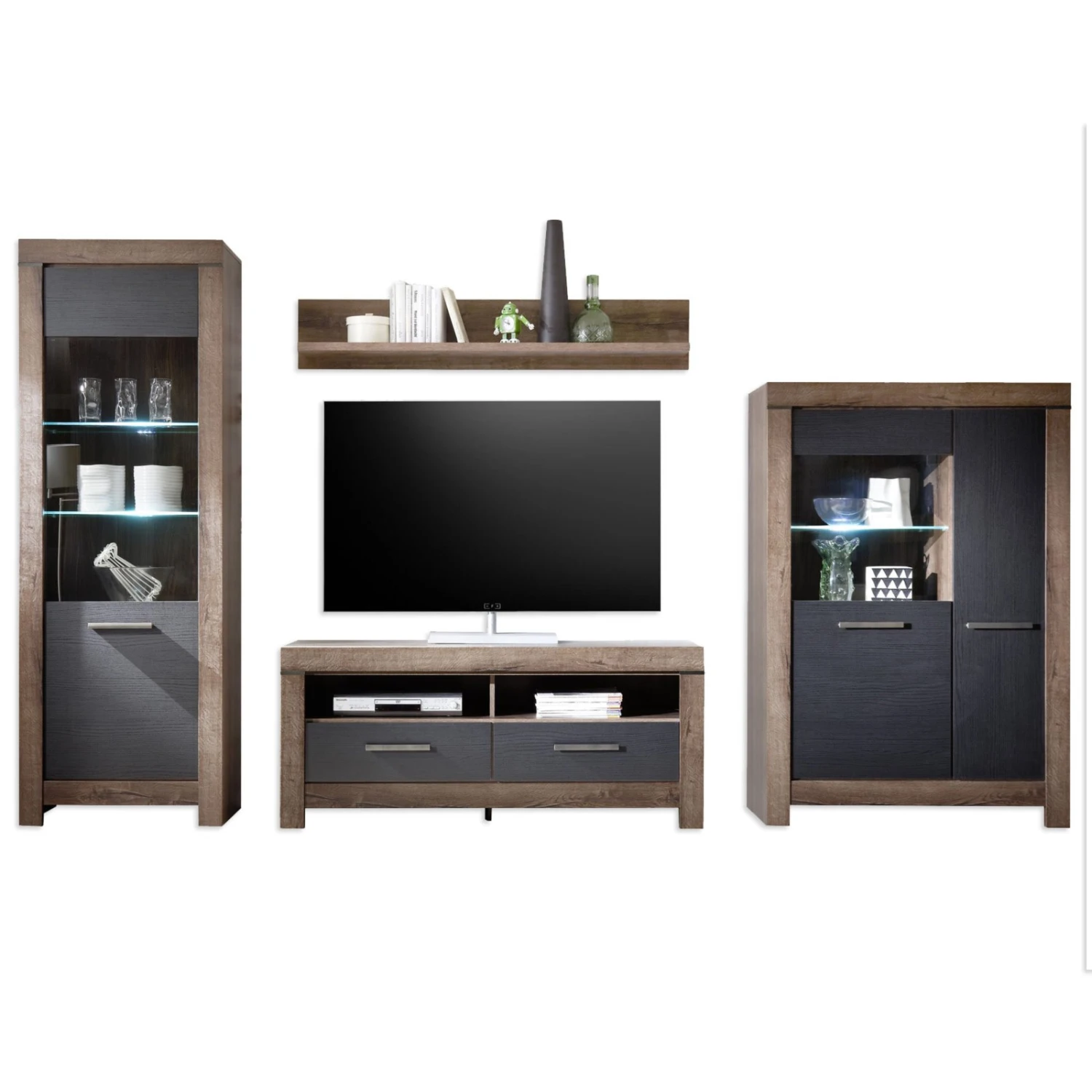 Vitrine - Schlammeiche-Schwarzeiche - 197 cm hoch 2 Vitrine - Schlammeiche-Schwarzeiche - 197 cm hoch – Bild 2